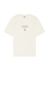 Guess Originals Printed Baker Logo Tee In Cream