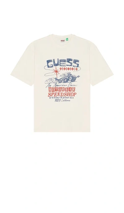 Guess Originals Printed Tee In Cream