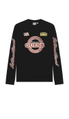 Guess Originals Race Long Sleeve Tee In Black