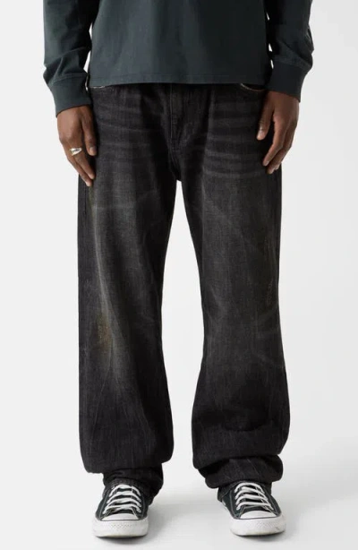 Guess Originals Relaxed Straight Leg Jeans In Animal Print