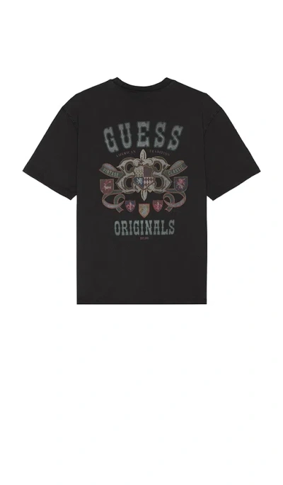 Guess Originals Varsity Graphic Tee In Black