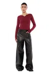 Guess Originals Faux Leather Patch Pocket Wide Leg Pant In Black, Women's At Urban Outfitters In Black