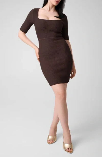 Guess Ottoman Curve Sweater Dress In Brown