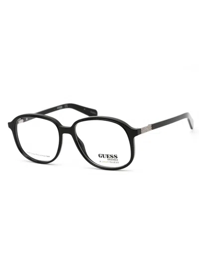 Guess Oval Eyeglasses With Modern Acetate Design In Black
