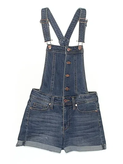 Pre-owned Guess Overall Shorts In Blue