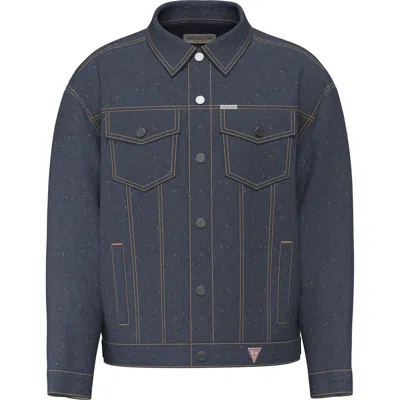 Guess Oversize Trucker Jacket In Blue