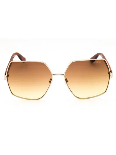 Guess Oversized Metal Women's Sunglasses - Gu7881-h Style In Brown