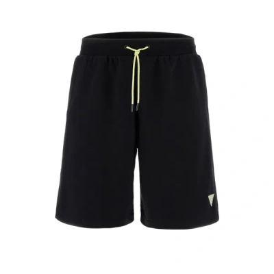 Guess Ozric Cotton Jogger Shorts In Black