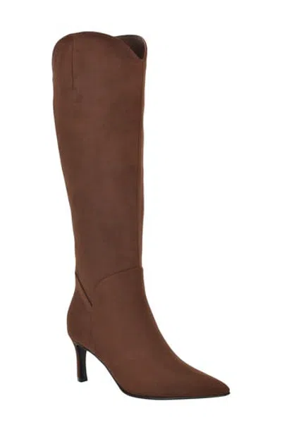 Guess Palisa Knee High Boot In Dark Brown