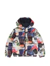Guess Patchwork Hooded Jacket In Multi