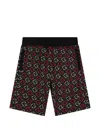 Guess Patterned Shorts In Red