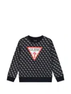 Guess Patterned Sweatshirt In Black