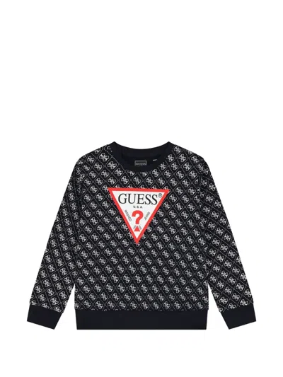 Guess Kids' Patterned Sweatshirt In Black