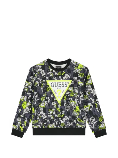 Guess Kids' Patterned Sweatshirt In Multi