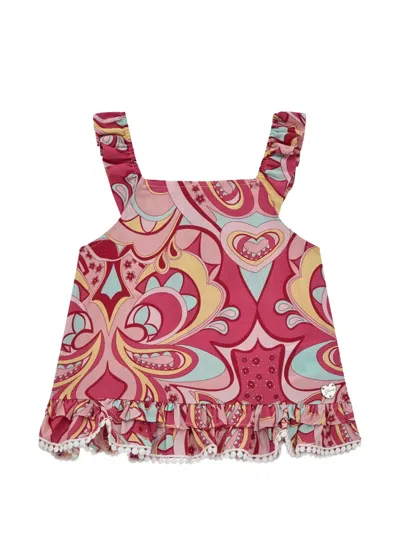 Guess Kids' Patterned Top In Pink