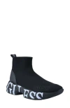 Guess Pause High Top Sock Sneaker In Black