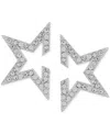 Guess Pave Rhinestone Open Partial Star Stud Earrings