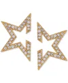 Guess Pave Rhinestone Open Partial Star Stud Earrings