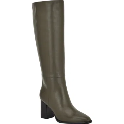 Guess Perinna Over The Knee Block Heel Boot In Green