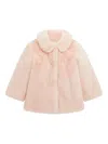 Guess Peter-pan Collar Faux-fur Jackets In Pink