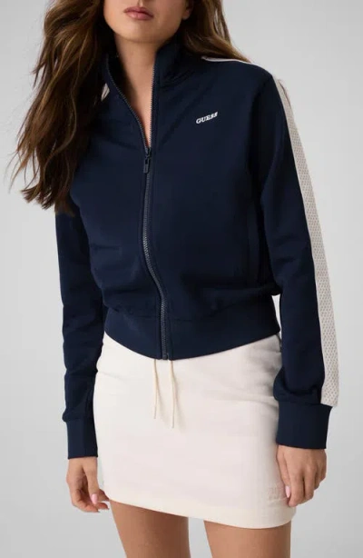 Guess Phoebe Full Zip Sweatshirt In Blue
