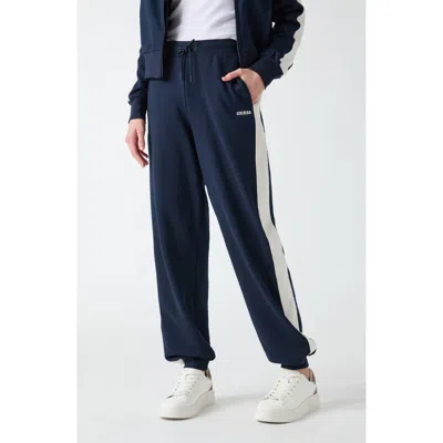 Guess Phoebe High Rise Stripe Joggers In Blue