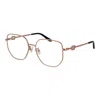 Guess Rose Gold Women Optical Frames In Transparent