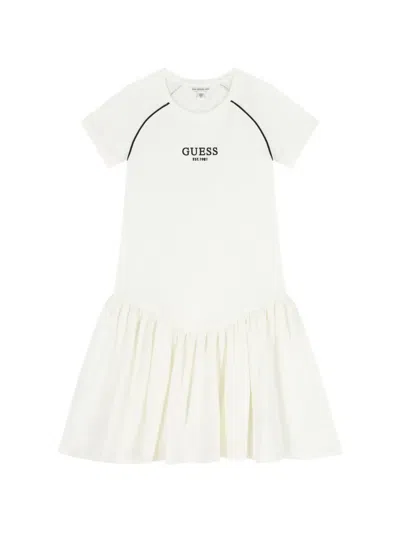 Guess Kids' Piped Ruffled Dress In Neutral