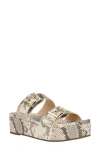 Guess Platform Slide Sandal In Brown