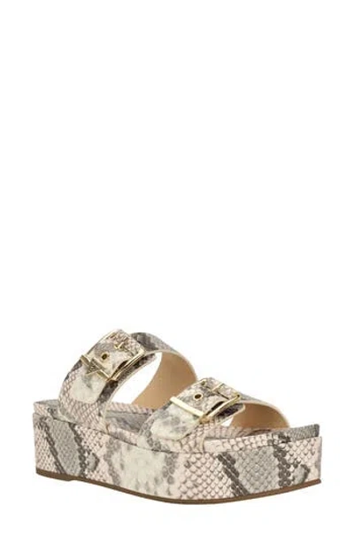 Guess Platform Slide Sandal In Brown
