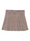 Guess Pleated Tartan-pattern Skirt In Brown