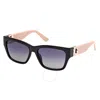 Guess Polarized Smoke Rectangular Ladies Sunglasses Gu00105 05d 56