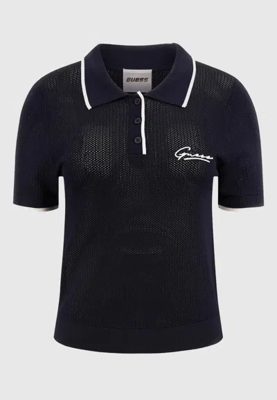 Guess Polo Sweater In Blue