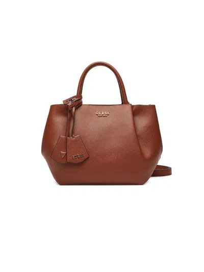 Guess Polyurethane Satchel Shoulder Bag In Brown