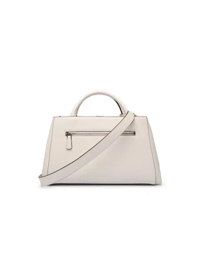 Guess Polyurethane Satchel Top Handle Bag In Beige