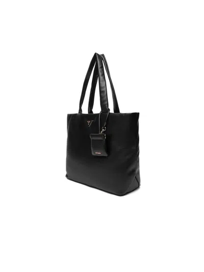 Guess Polyurethane Tote Bag In Black