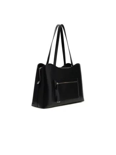 Guess Polyurethane Tote Bag In Black