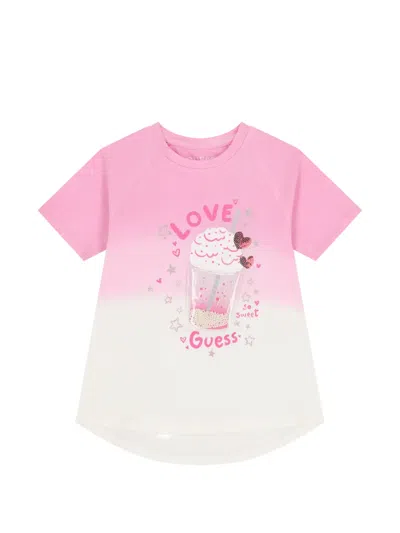 Guess Babies' Print-detail T-shirt In Pink
