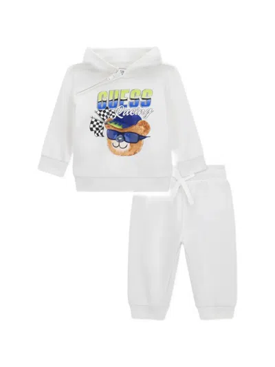 Guess Babies' Print Hooded Tracksuit In White