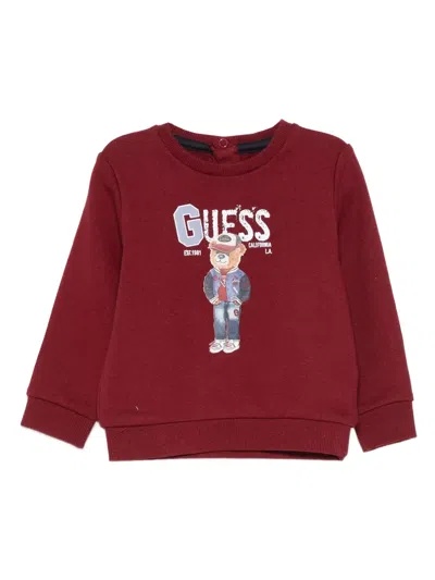 Guess Babies' Print-logo Sweatshirt In Purple