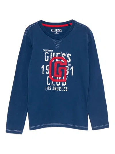 Guess Kids' Print T-shirt In Blue