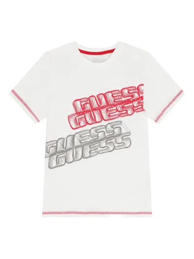 Guess Kids' Printed T-shirt In White