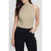 Guess Women's Mock-neck Priscilla Sleeveless Tank Top In Travertine Sand