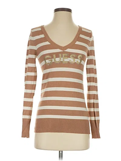 Pre-owned Guess Pullover Sweater In Brown