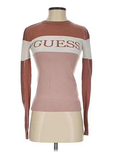 Pre-owned Guess Pullover Sweater In Brown