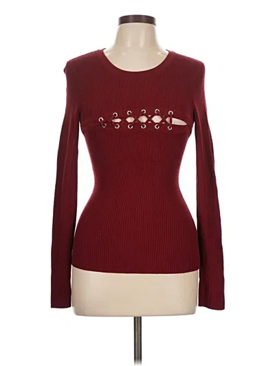 Pre-owned Guess Pullover Sweater In Burgundy