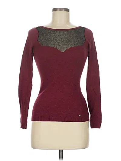 Pre-owned Guess Pullover Sweater In Burgundy