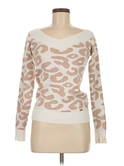Pre-owned Guess Pullover Sweater In White
