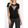 Guess Python Triangle Embellished Graphic T-shirt In Black