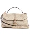 Guess Queensland Top Handle Flap Crossbody Bag In Gray